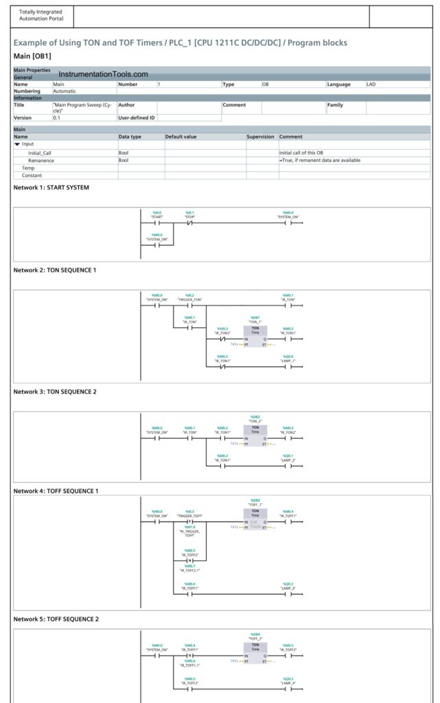 TIA Portal Programming Exercise with Delay Timers